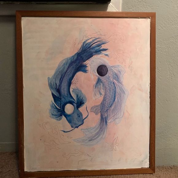 Wall Hanging, Original Yin Yang Theory Artwork, Acrylic on recycled canvas - Picture 1 of 1